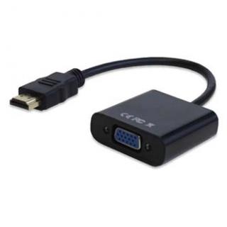 Video prevodník, HDMI samec - VGA (D-Sub) samica, 0.2 m, káblový, čierny