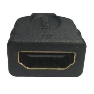 Video redukcia, micro HDMI samec - HDMI samica, čierna, Logo pozlatené konektory