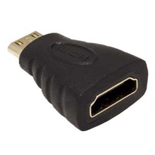 Video redukcia, mini HDMI samec - HDMI samica, čierna