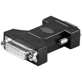 Video redukcia, VGA (D-Sub) samec - DVI (24+5) samica, čierna, Logo blister