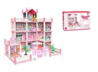 Domček pre bábiky 4 poschodia ružový