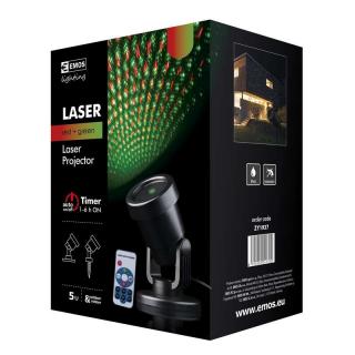 Laserový dekoratívny projektor – zel./čer. bod., ovl., ...