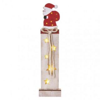 LED dekorácia drevená – Santa, 46 cm, 2x AA, ...