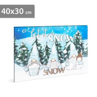 LED obraz -  Let it snow  - 2 x AA, 40 x 30 cm