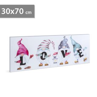 LED obrázok na stenu -  LOVE  -  2 x AA, 70 x 30 ...