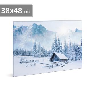 LED obrázok na stenu - zimná krajina  -  2 x AA, 38 x 48 ...