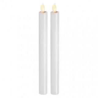 LED sviečky, 25cm, metalické biele, 2× AAA, teplá b., 2 ...