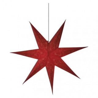 LED vianočná hviezda papierová červená, 75cm, 2× ...