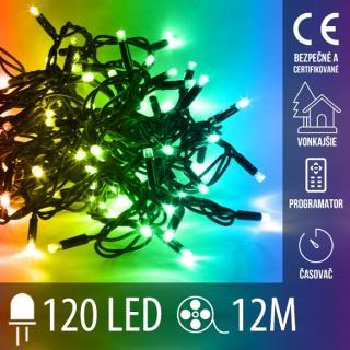 LED vianočná reťaz vonkajšia aj vnútorná - 12 m, RGB, ...