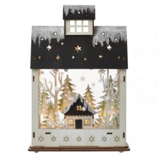 LED vianočný domček, 30cm, 2× AA, teplá biela, ...