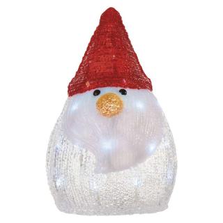 LED vianočný snehuliak, 30cm, 3× AA, studená biela, ...