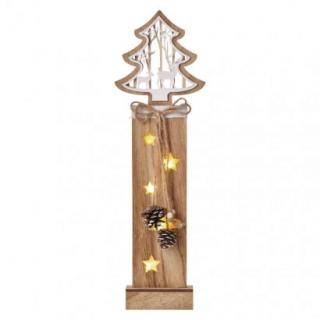 LED vianočný strom drevený, 48 cm, 2x AA, vnútorný, ...