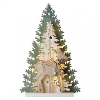 LED vianočný stromček, 23cm, 2× AA, vnútorný, teplá ...