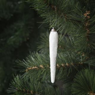 Ozdoba na vianočný strom - cencúľ - biely - 12 cm - 6 ...