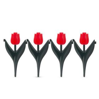 Plôtik / okraj  záhonu - červené tulipány