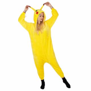 Plyšový overal Kigurumi - vzor pikachu - veľkosť L - ...