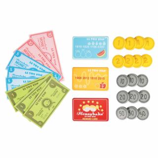 Set peniaze a platobné karty na hranie