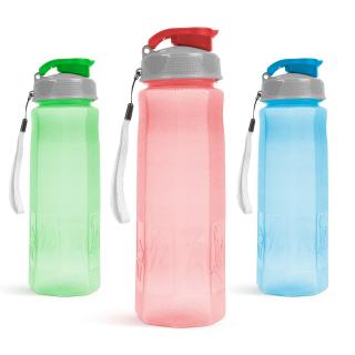 Športová fľaša - plast, priehľadná, 800 ml - 3 farby