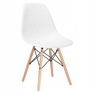 SPRINGOS Jedálenská stolička Milano modern - biela - 1ks
