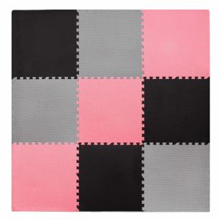 SPRINGOS Penové puzzle štvorce - 179x179cm - ružová, ...