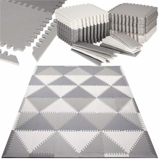 SPRINGOS Penové puzzle trojuholníky - 182x182cm - biela, ...