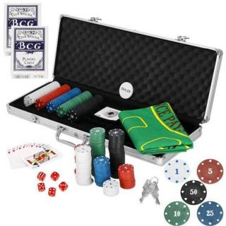 Springos Pokerový set - kufrík + 500 žetónov + kocky + ...