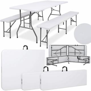 Springos Rozkladací stôl s lavičkami - 180x74x74 cm - ...
