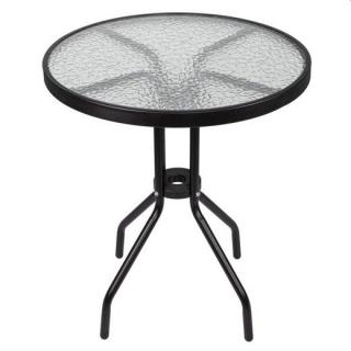 Springos Záhradný stolík 60cm - okrúhly - kov + sklo, ...
