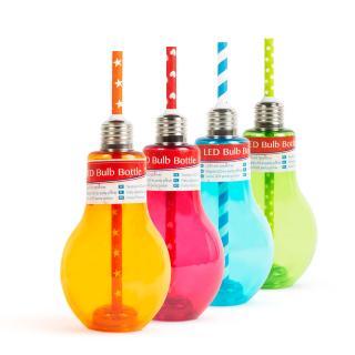 Svietiaci LED party pohár - žiarovka, farebná - 400 ml