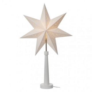 Svietnik na žárovku E14 biely s pap. hviezdou, 46×70cm, ...