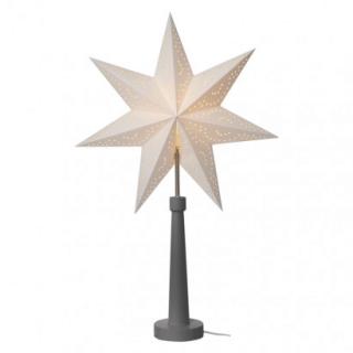 Svietnik na žárovku E14 sivý s pap. hviezdou, 46×70cm, ...