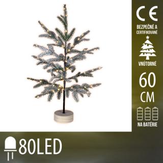 Umelý Vianočný stromček LED na batérie - 80LED - 60CM ...