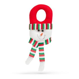 Vianočná dekorácia na kľučku - snehuliak s červeným ...