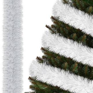 Vianočná girlanda - biela - 6 m - priemer 10 cm