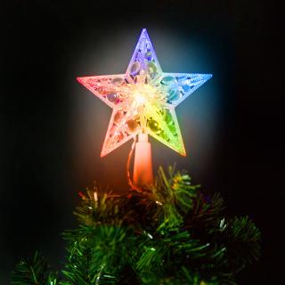 Vianočná LED hviezda na špic stromu - 10 LED - 15 cm - ...
