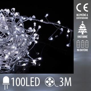Vianočná led svetelná mikro reťaz cluster -100led - 3m ...