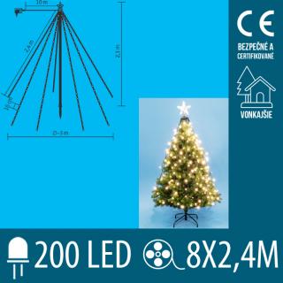 Vianočná LED svetelná pyramída vonkajšia - reťazce 8 ...