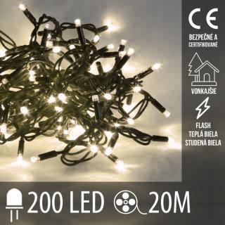 Vianočná LED svetelná reťaz vonkajšia FLASH - 200LED - ...