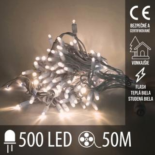 Vianočná LED svetelná reťaz vonkajšia FLASH - 500LED - ...