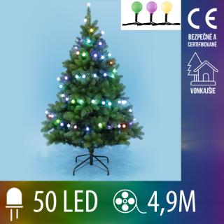 Vianočná LED svetelná reťaz vonkajšia - guľky 2,2 cm ...