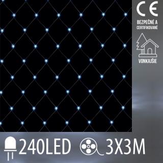 Vianočná LED svetelná sieť vonkajšia - 240LED - 3x3 m ...