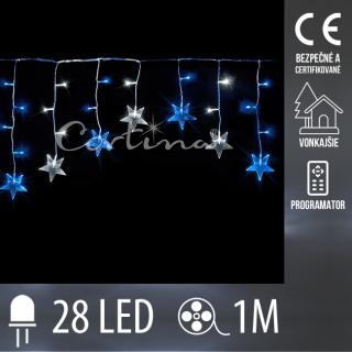 Vianočná LED svetelná záclona vonkajšia - hviezdy + ...