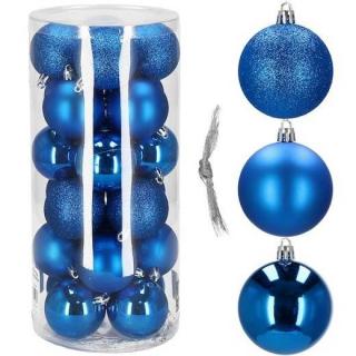 Vianočné gule sada - 24ks - modrá