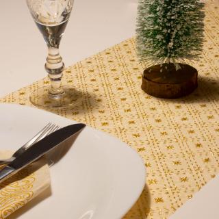Vianočný behúň na stôl - zlatá farba - 180 x 28 cm