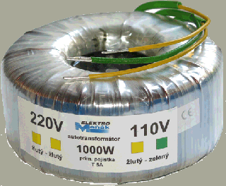 Transformátor toroidný 220V/110V  1000W (Menič toroidný)