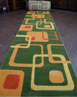 Behúň koberec Friese zelený (Kobercové behúne skladom v šírke)