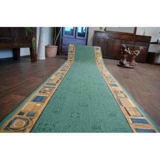 Behúň koberec Jena zelený (Koberec behúň zelený v šírke 67cm,)