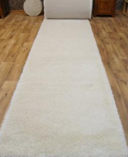 Behúň koberec Shaggy New biely-krémový (Shaggy koberec behúň)