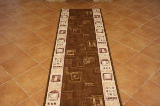 Behúň koberec Z 40-hnedý (Lacný behúň na gume v šírke 70cm,)