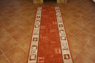 Behúň koberec Z 84-terra (Lacný behúň na gume v šírke 70cm,)